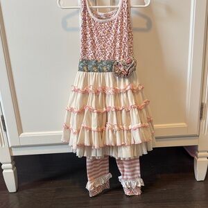 Mustard Pie Pink and Cream Floral Kids Matching Set